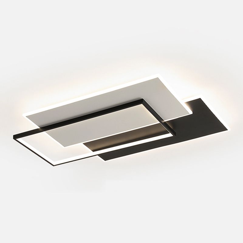 Square Metal and Acrylic Flush Mount 3 - Light LED Modern Ceiling Lighting