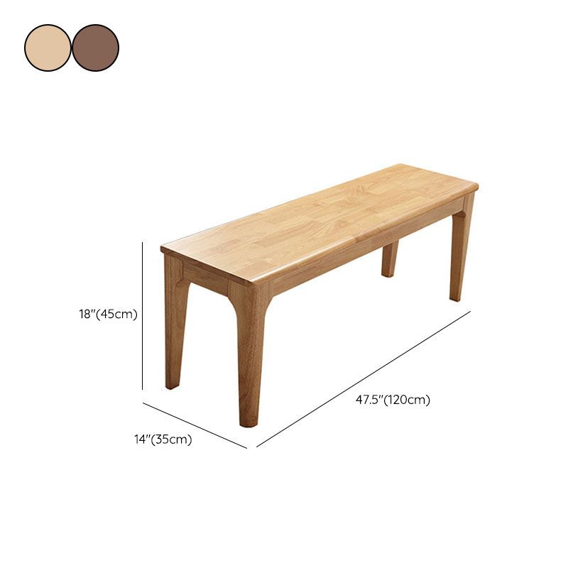 13.65-inch W Mid-Century Modern Seating Bench Solid Wood Bench