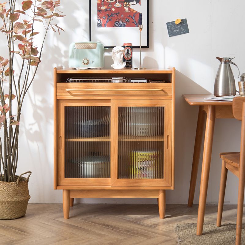 Modern Style Cabinets Storage Credenza Solid Wood Buffet Sideboard with 1-Drawer