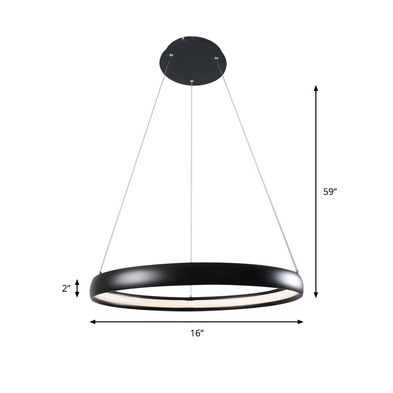 Black/Brown/Gold Orbit LED Ceiling Light Modernism 1/2/3-Light Acrylic Chandelier in Warm/White/Natural Light