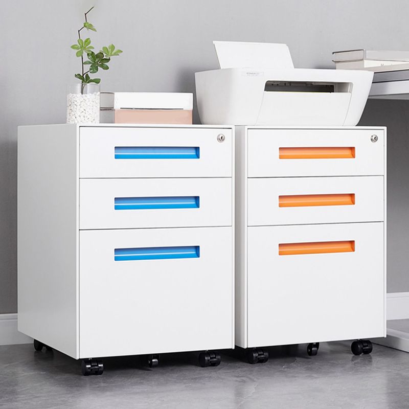 Modern Office Metal File Cabinet 3 Drawers Vertical Cabinet with Lock and Storage