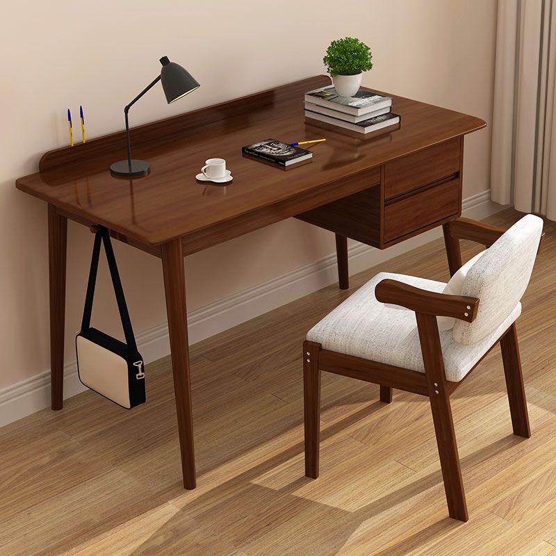 Parsons Modern Rubberwood Office Desk Solid Wood Writing Desk for Home