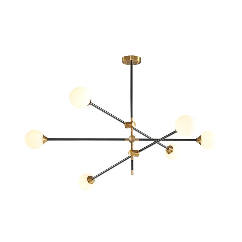 Molecular Pendant Chandelier Modern Glass Living Room Hanging Ceiling Light in Gold and Black