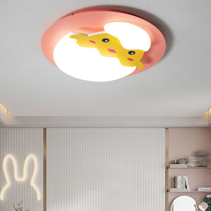 Children Ceiling Mount Light Cartoon Ceiling Lamp with Plastic Shade for Bedroom