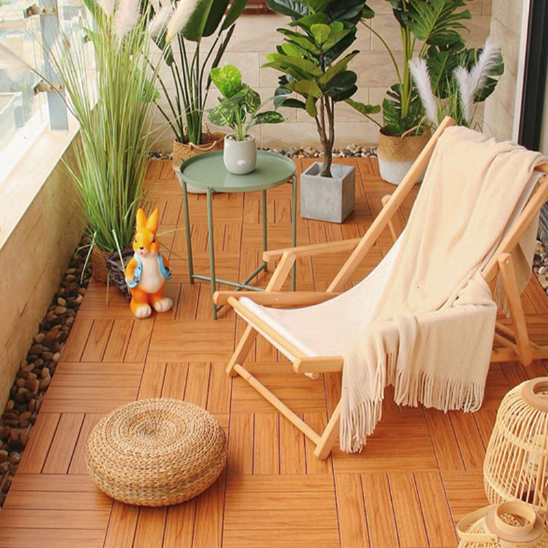 Outdoor Floor Patio Stripe Composite Square Water-resistant Deck Plank