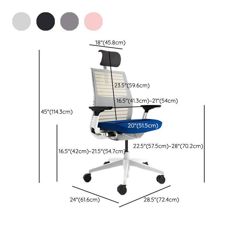 Removable Arms Chair Adjustable Seat Height Swivel Chair with Wheels