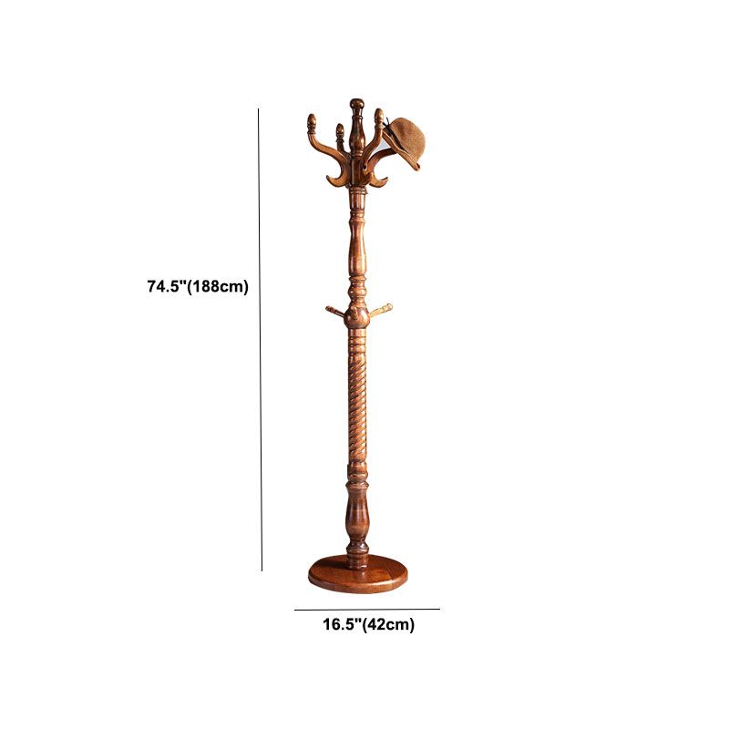 Traditional Hall Tree Solid Wood Free Standing with Hooks Entryway Kit