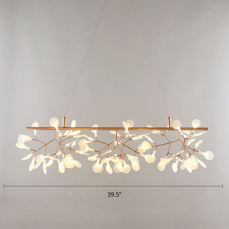 Heracleum over Island Lighting Minimalist Acrylic 81-Head Gold Pendant Ceiling Lamp