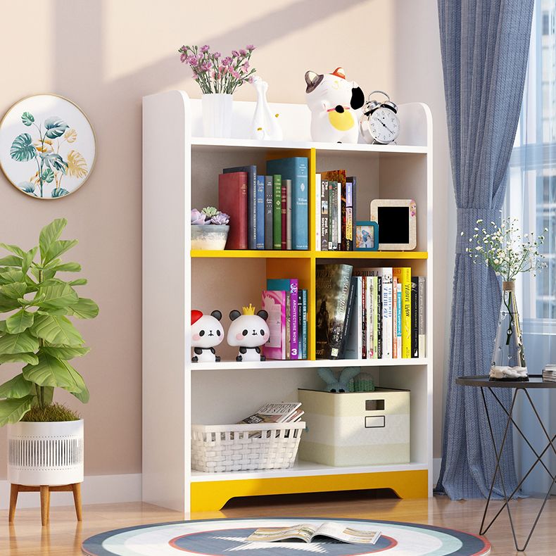 Contemporary Closed Back Bookshelf Freestanding Cubby Storage Bookcase