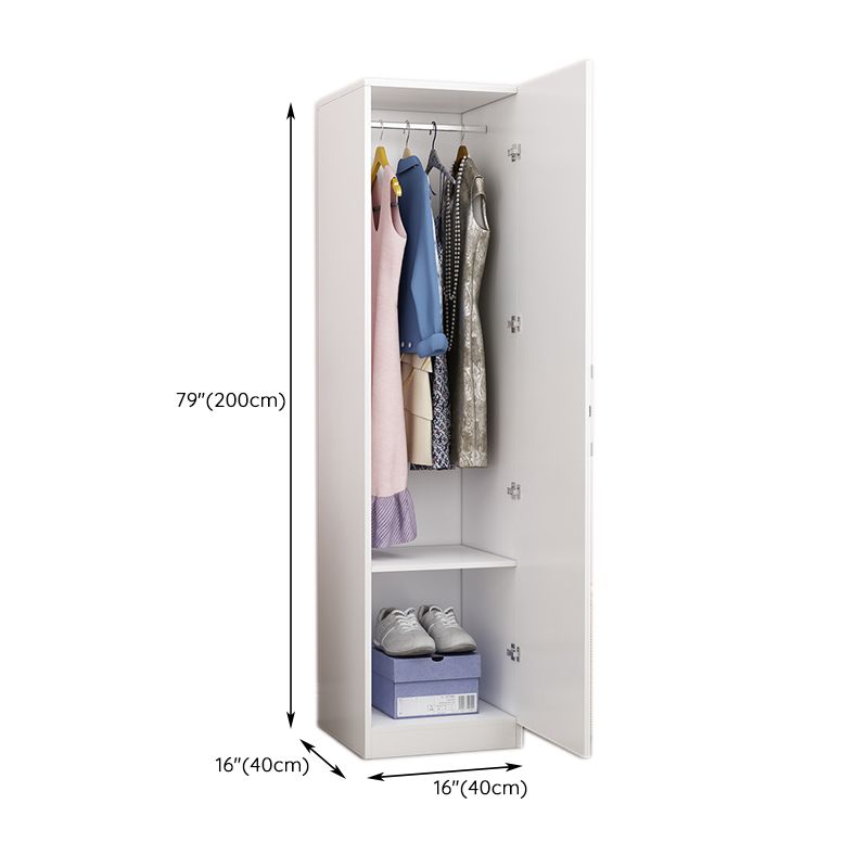 Modern Wooden White Coat Locker High Gloss Kids Closet with 1 Door