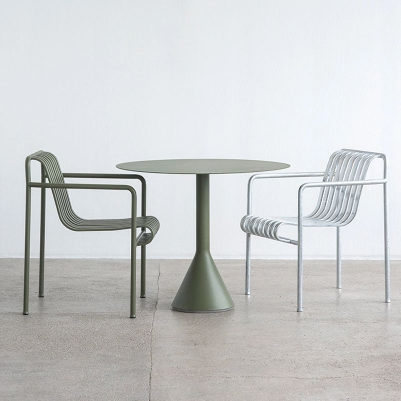 No Distressing Patio Table Contemporary Green Metal Bistro Table