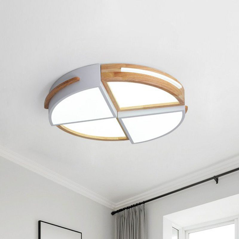 Acrylic Splicing Round Flush Light Macaron LED Flush Ceiling Light Fixture for Bedroom