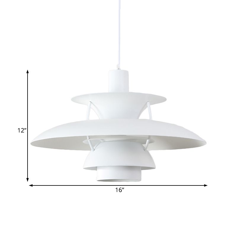 Pendre à plusieurs niveaux Shade métallique 1 Light Light Plafond plafond avec cordon suspendu