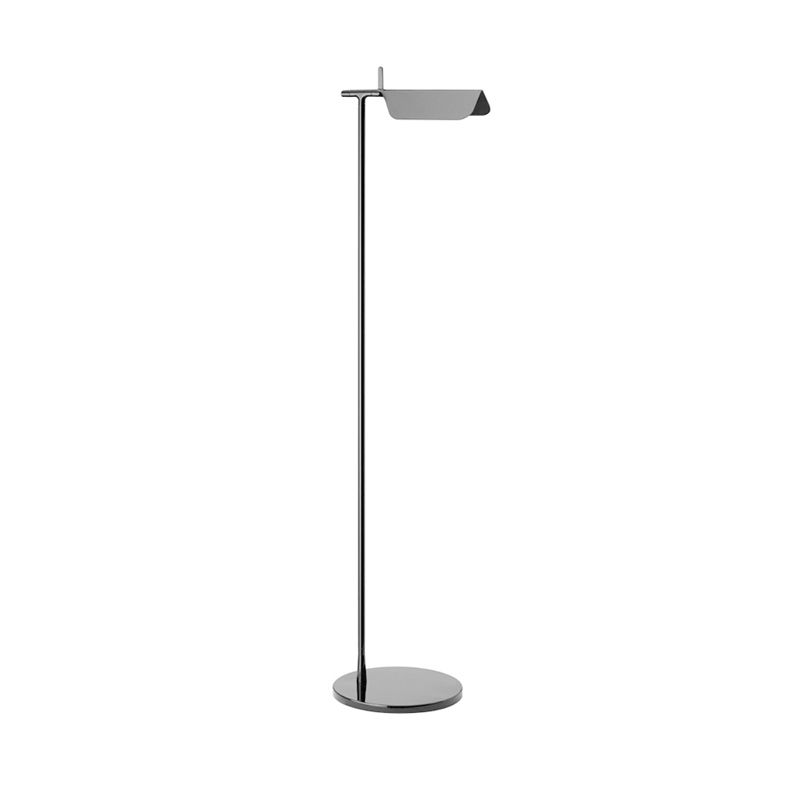 Minimalist Right Angle Floor Lighting Metallic LED Bedroom Standing Floor Lamp in White/Black