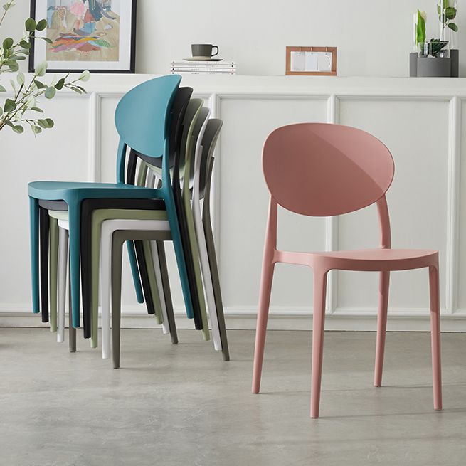 Contemporary Plastic Side Chair Open Back Kitchen Dining Room Chair