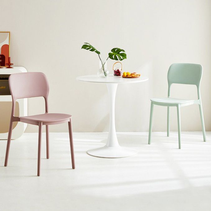 Scandinavian Plastic Kitchen Dining Side Chair Open Back Chair