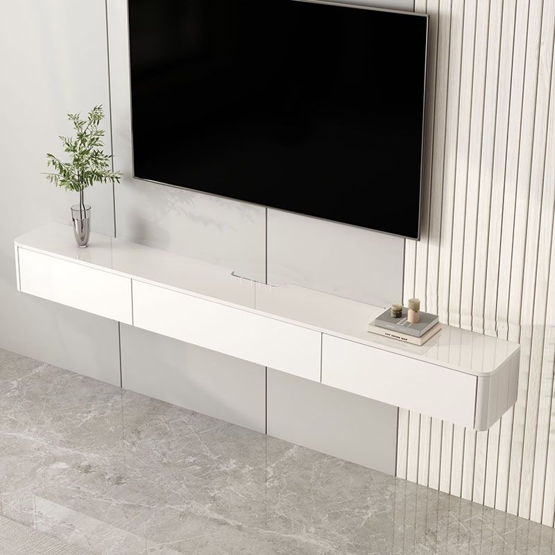 Modern Wooden TV Stand Wall-mounted TV Console with Drawers and Doors , 9.5" D X 7" H