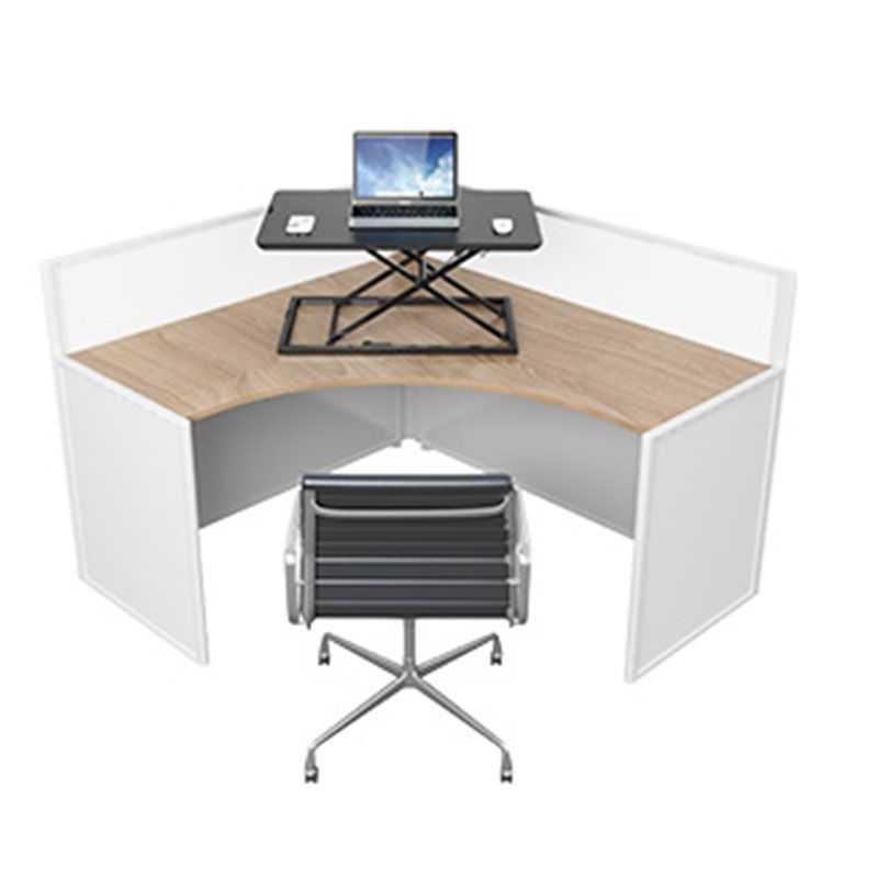 Contemporary Rectangular Shaped Standing Desk Converter Black/White for Office