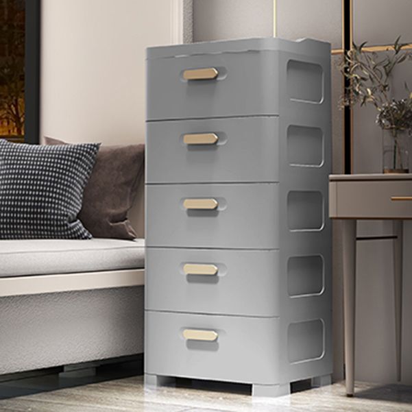 Grey/White Lingerie Chest Contemporary Plastic Chest with Drawers for Bedroom