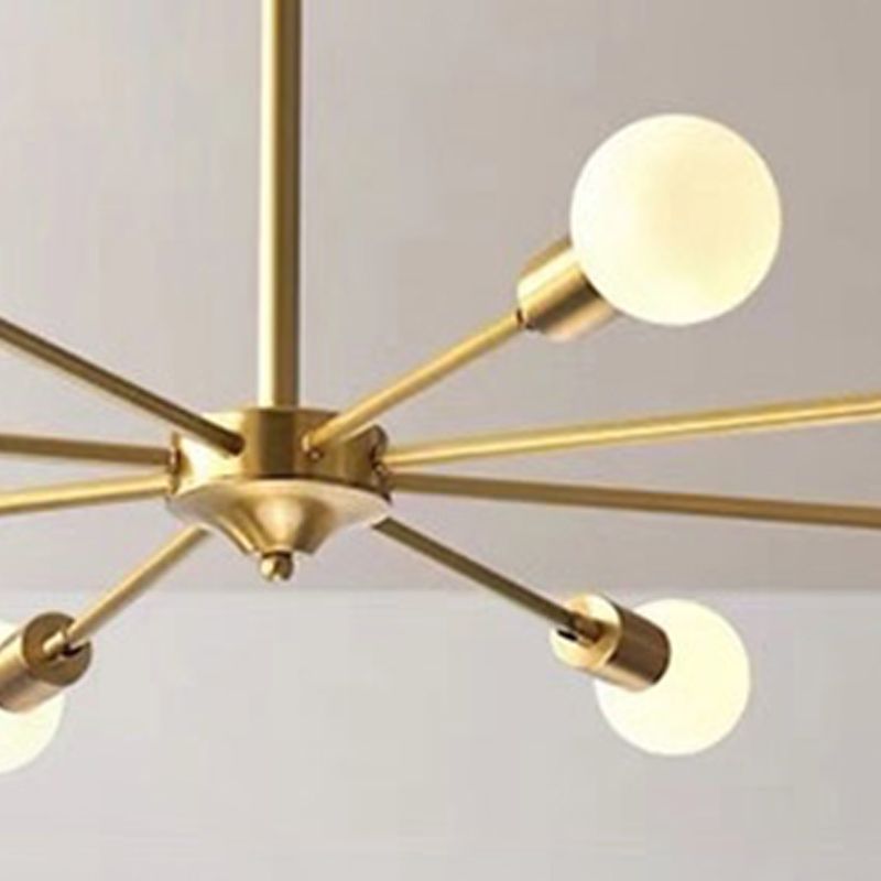 Lustre de style postmoderne Light Metal Pendant Light en or pour le salon