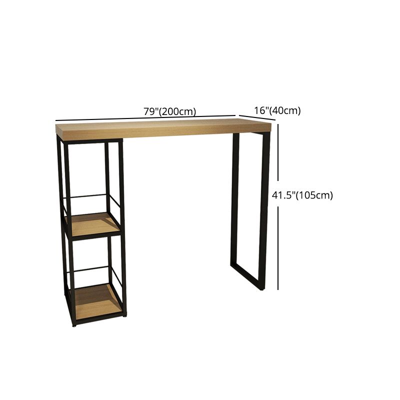 Pine Wood Bar Dining Table Modern Bar Table with Double Pedestal for Dining Room Balcony