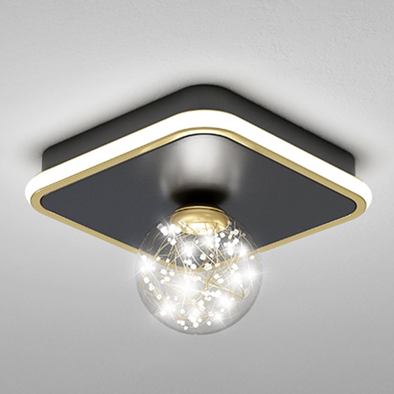 Ball Shape LED Ceiling Lamp Modern Iron 1 Light Flush Mount for Aisle Corridor