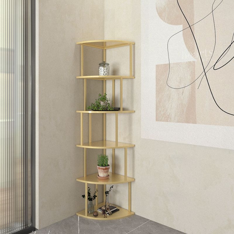 Scandinavian Iron Corner Bookshelf Vertical Open Bookcase for Bedroom