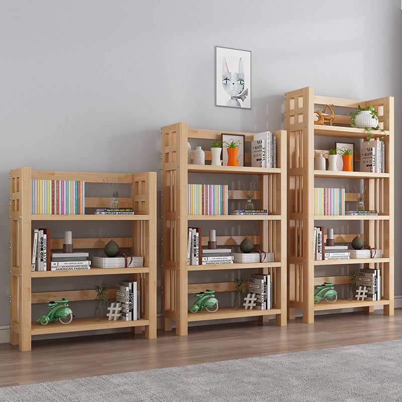 Contemporary Solid Wood Book Display Open Shelf Standard Bookcase