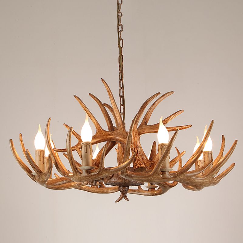 American Chandelier Resin Antler Shape Chandelier Pendant for Restaurant