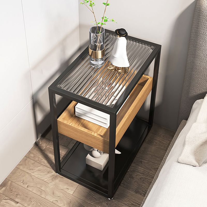 Open Storage Bedside Cabinet Modern Bed Nightstand for Bedroom