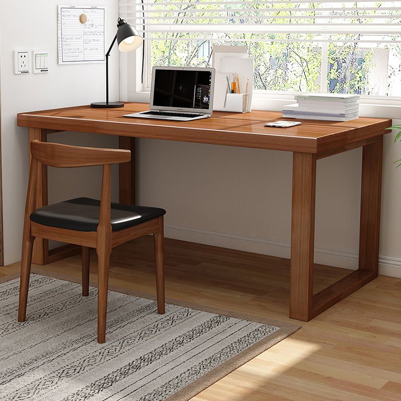 Contemporary Writing Desk in Rubber Wood with Rectangle Top Desk