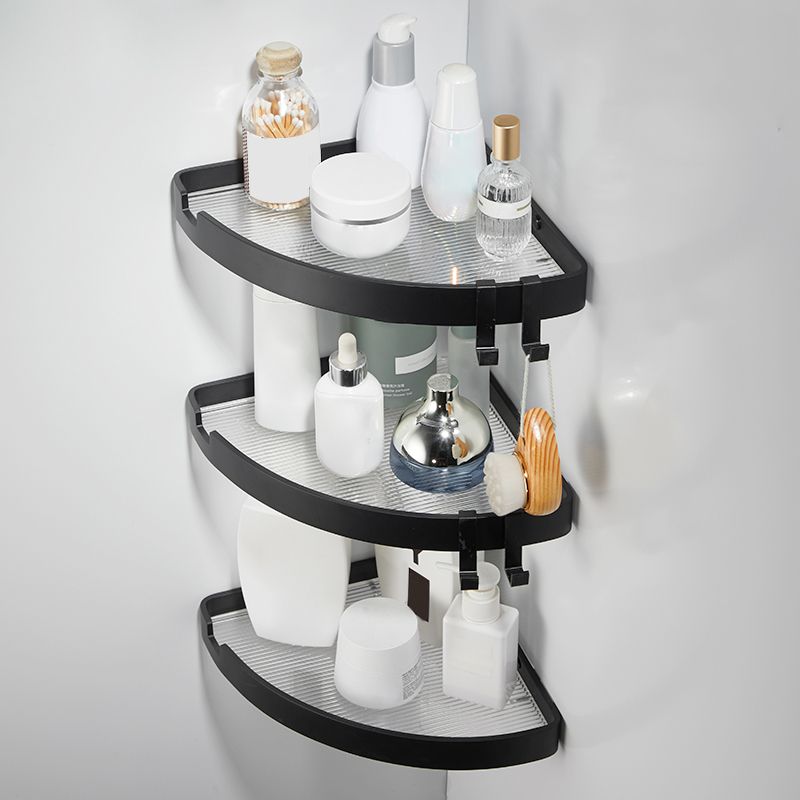 Modern Gold/Black 3 Piece Bathroom Accessory Set, Bath Shelf