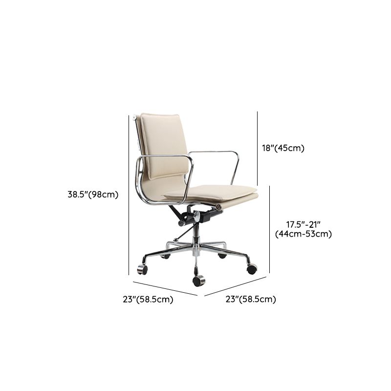 Contemporary Fixed Arms Task Chair White Desk Chair for Office