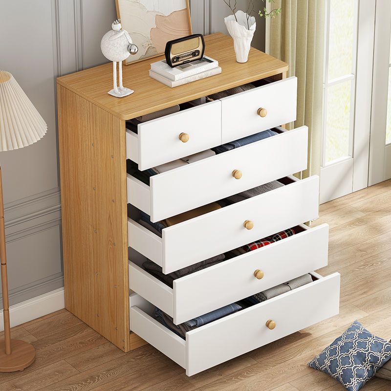 Contemporary Wood Vertical Dresser Bedroom Storage Chest with Drawer