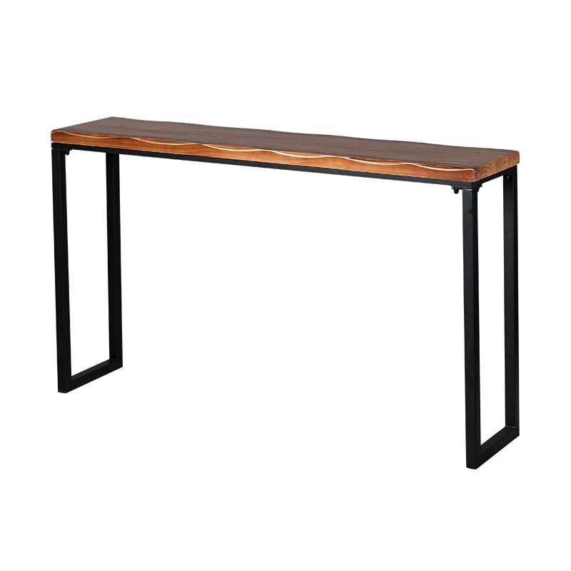 Brown Modern Style Table Solid Wood and Iron Indoor Bar Table