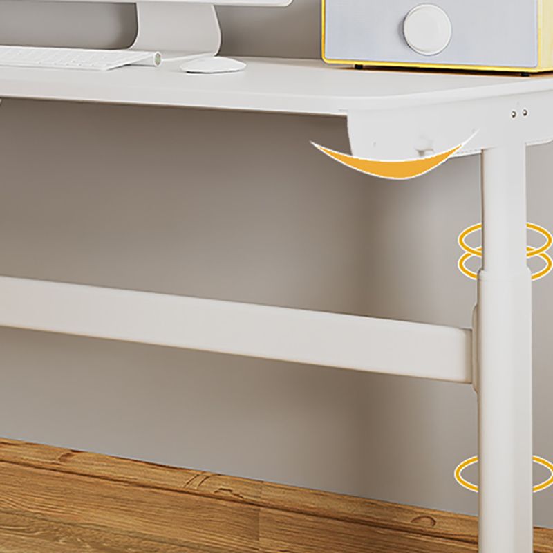 White Contemporary Adjustable Children's Desk in Solid Wood and Steel