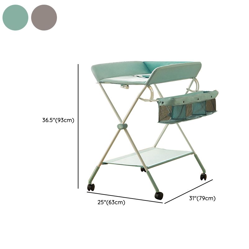 Modern Baby Changing Table Metal Changing Table with Shelf, Portable Changing Table