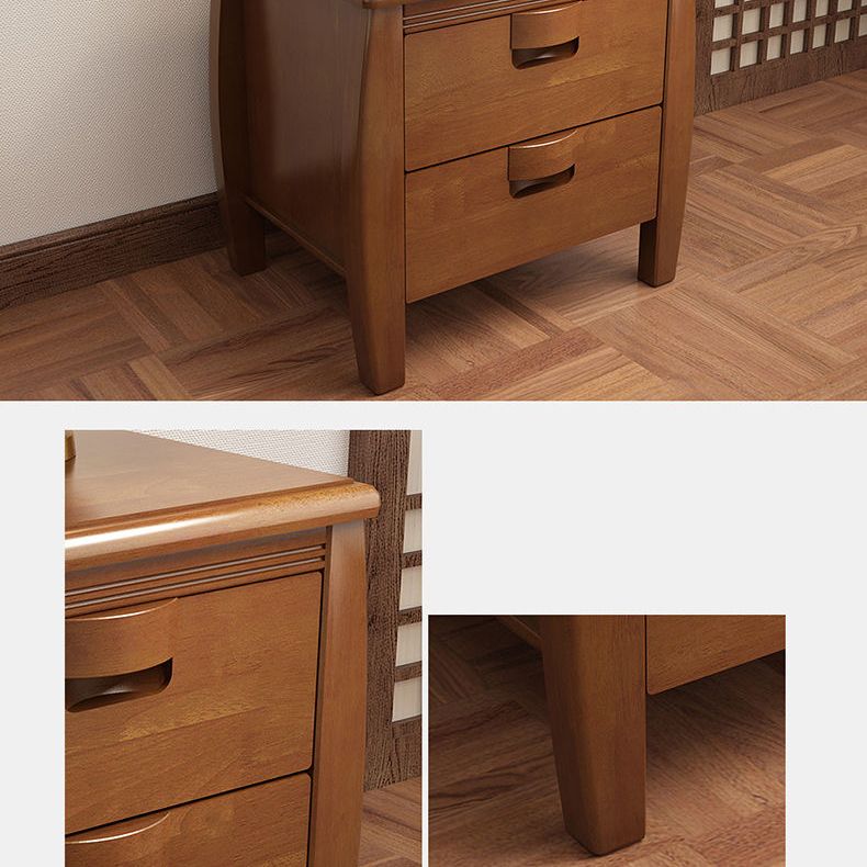 Solid Wood Night Table Modern Minimalist Bedside Table with Drawers