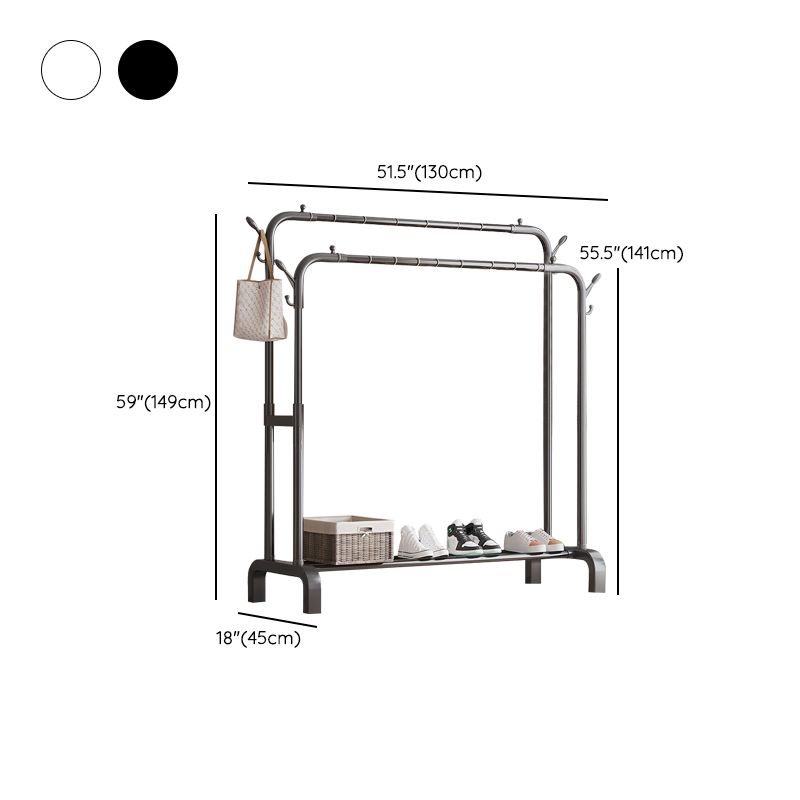 Contemporary Metal Coat Rack Storage Shelving Coat Rack with Coat Hooks