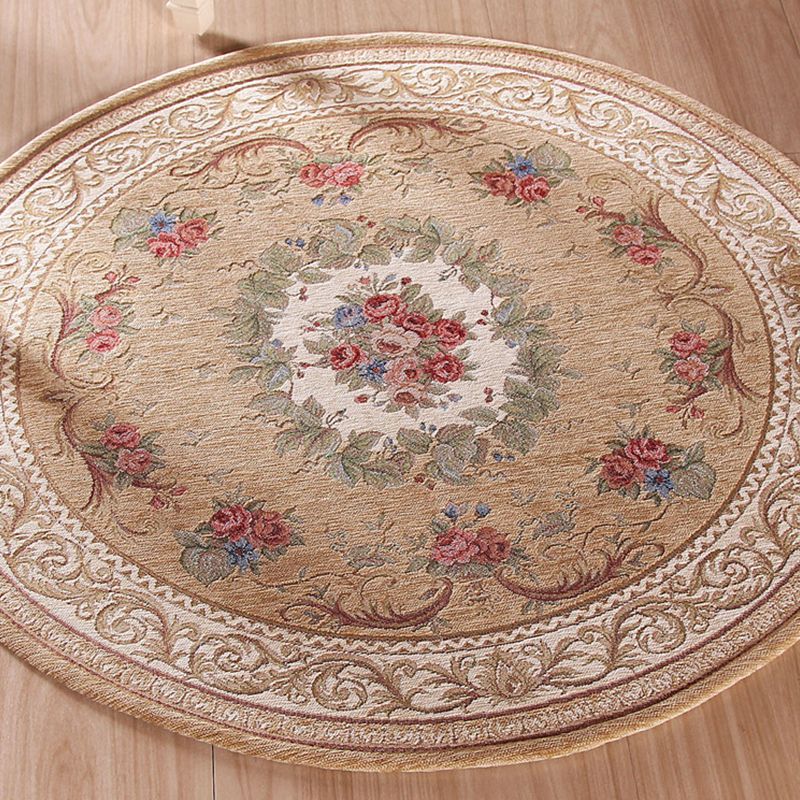 Casual Decoration Rug Multi Colored Flower Print Indoor Rug Polyster Non-Slip Backing Stain-Resistant Area Carpet