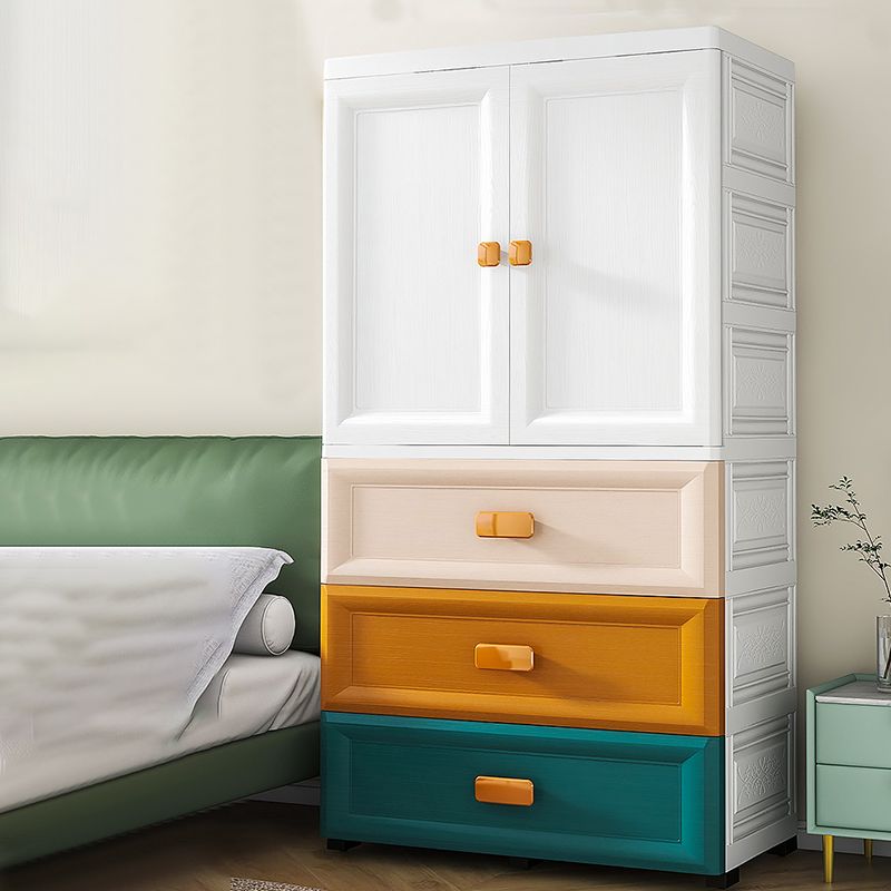 Modern Style Kid's Wardrobe Plastic Door Kids Closet for Bedroom