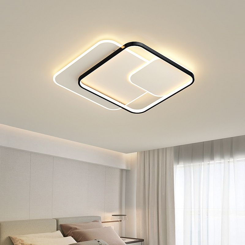 Multiple-Light Square Flush Mount Ceiling Light Modern Metal Flush Mount Lighting