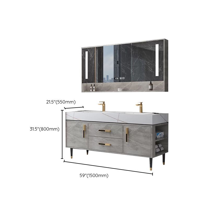 Contemporary Sink Cabinet Mirror Cabinet Wooden Vanity Cabinet for Bathroom