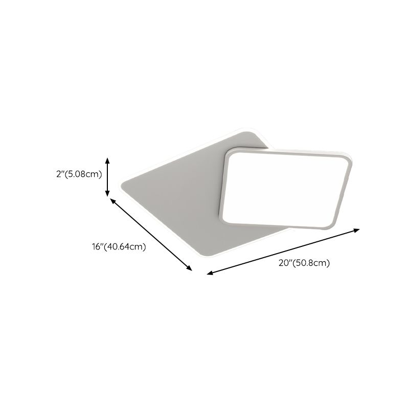 LED White Ceiling Light Modern Square Flush Mount Lighting for Foyer