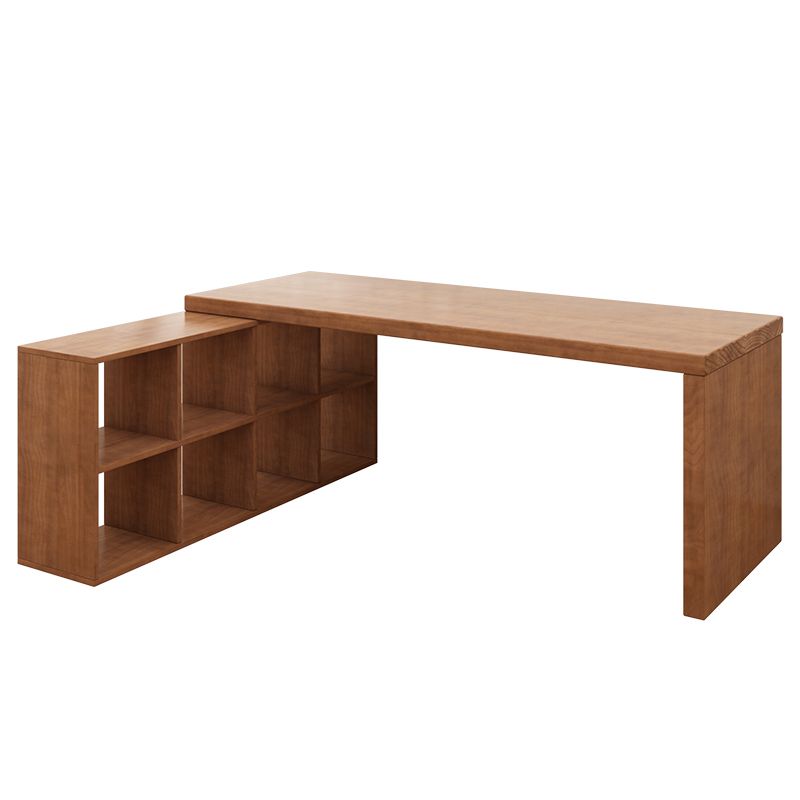 Industrial Solid Wooden Office Desk L-Shape Writing Desk for Bedroom