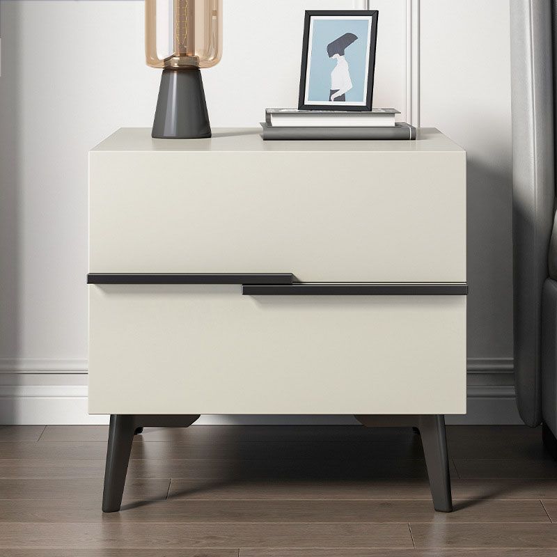 Contemporary Wooden Bedside Cabinet 2-drawer Bed Nightstand for Bedroom