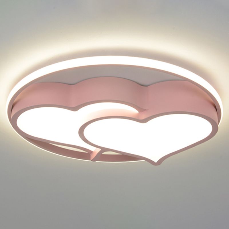 Heart Flush Mount Ceiling Light 1 Light Metal Kids Flush Mount Ceiling Light for Bedroom