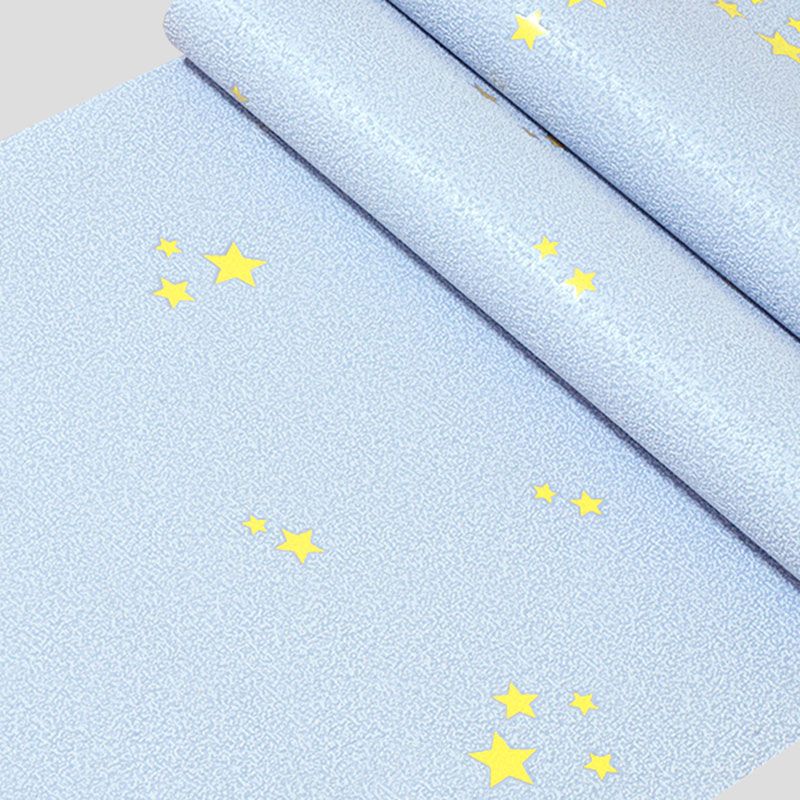 Blue Luminous Star Wallpaper Roll Waterproofing Wall Decor for Children, 33 ft. x 20.5 in