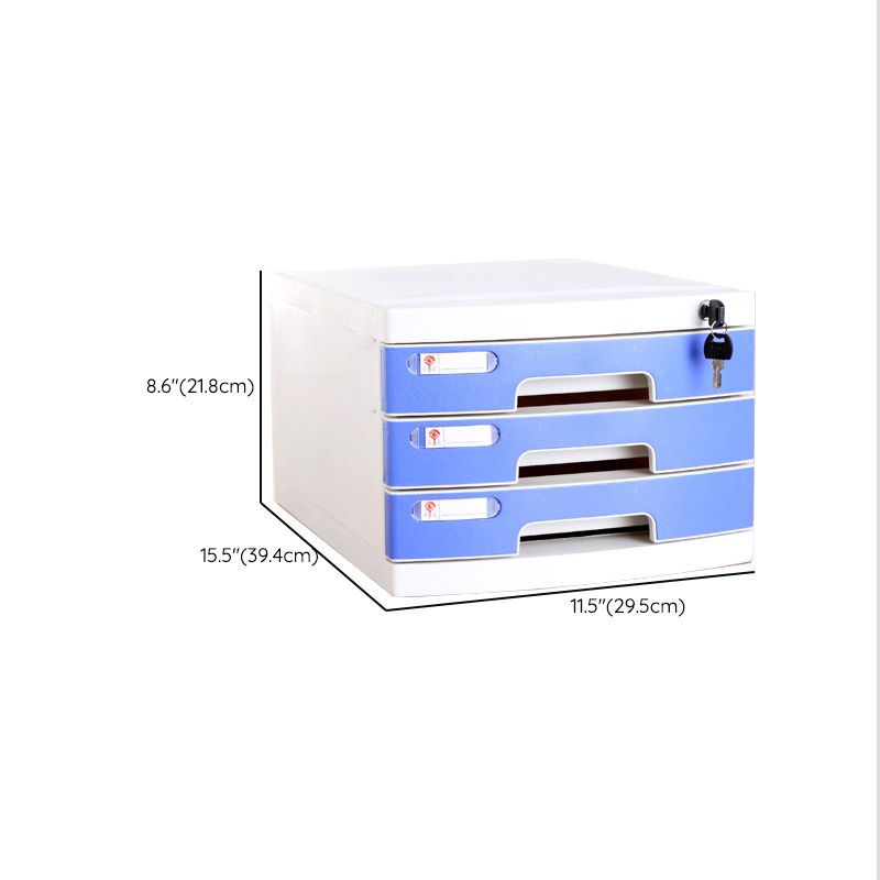 Coastal Cabinet Plastic Locking Drawers File Cabinet for Office