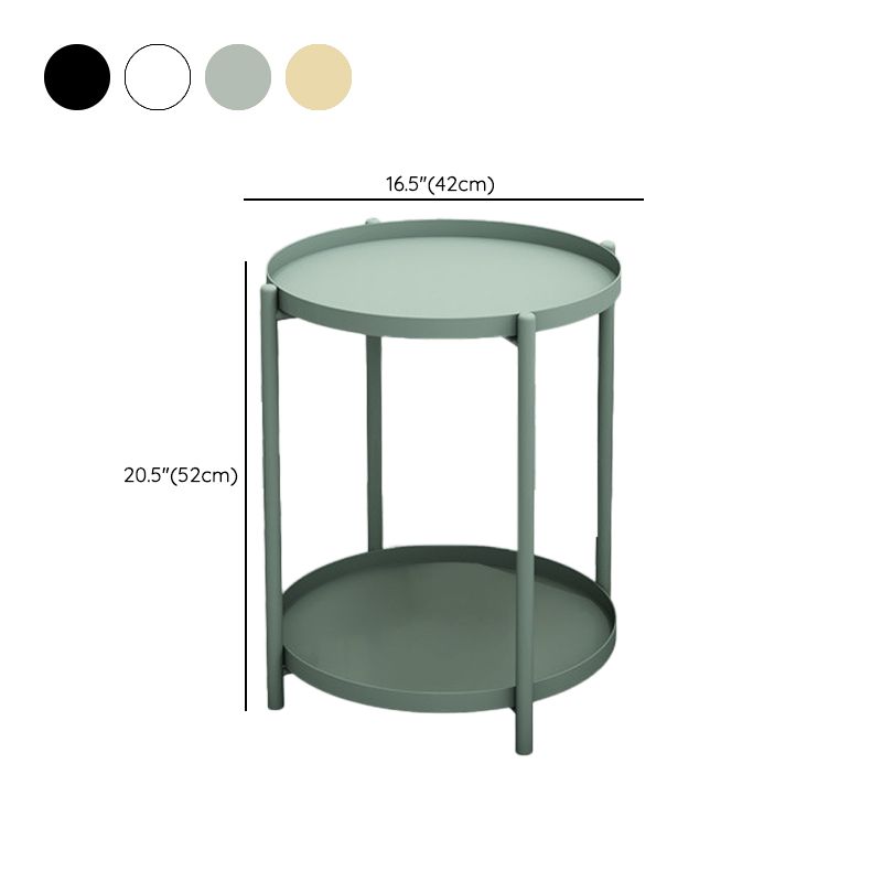 Modern Accent Table Nightstand Metal Antique Finish Night Table